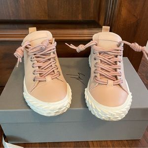 Giuseppe Zanotti Tan Sneakers w Zipper detail on back